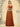 Chiffon V-Neck Spaghetti Strap Bridesmaid Dress With Back Cross Straps - Burnt Orange