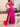 One Shoulder Boned Prom Dress With Waist Drop - Hot Pink