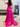 One Shoulder Boned Prom Dress With Waist Drop - Hot Pink