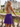 Halter Cut Front Sparkly Beading Chiffon Mini Ball Gown Prom Dress in Purple