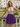Halter Cut Front Sparkly Beading Chiffon Mini Ball Gown Prom Dress in Purple
