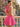 Halter Bodice Bow Backless Zipped A-Line Formal Mini Skirt in Hot Pink