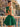 Halter Bodice Bow Backless Zipped A-Line Formal Mini Skirt in Emerald Green