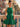 Halter Bodice Bow Backless Zipped A-Line Formal Mini Skirt in Emerald Green