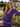 Long Sleeves Deep V-Neck Satin Backless Mini Prom Dress - Purple