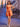 Hand Beading Square Satin Mini Ball Gown Prom Dress - Orange