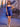 Hand Beading Square Satin Mini Ball Gown Prom Dress - Royal Blue