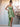 Square Knee Length Bridesmaid Dress With Removable Bow - Sage Green