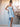 Square Knee Length Bridesmaid Dress With Removable Bow - Baby Blue
