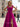 Tank Pleated Corset Lace Up A-Line Long Prom Dress With Slit in Fuchsia