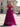 Tank Pleated Corset Lace Up A-Line Long Prom Dress With Slit in Fuchsia