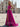 Tank Pleated Corset Lace Up A-Line Long Prom Dress With Slit in Fuchsia