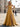 Tank Pleated Corset Lace Up A-Line Long Prom Dress With Slit in Gold