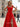 Tank Pleated Corset Lace Up A-Line Long Prom Dress With Slit in Red