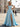 Tank Pleated Corset Lace Up A-Line Long Prom Dress With Slit in Baby Blue