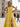 Tank Pleated Corset Lace Up A-Line Long Prom Dress With Slit in Yellow