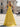 Tank Pleated Corset Lace Up A-Line Long Prom Dress With Slit in Yellow