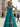 Tank Pleated Corset Lace Up A-Line Long Prom Dress With Slit in Turquoise