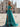 Tank Pleated Corset Lace Up A-Line Long Prom Dress With Slit in Turquoise