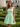 Square Neck Bow Back Satin Bodice Mini A-Line Prom Dress in Mint Green