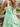 Square Neck Bow Back Satin Bodice Mini A-Line Prom Dress in Mint Green