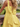 Square Neck Bow Back Satin Bodice Mini A-Line Prom Dress in Yellow