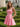 Square Neck Bow Back Satin Bodice Mini A-Line Prom Dress in Pink