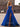 Pearls Like Corset Long A-Line Prom Dress With Slit - Royal Blue