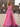 Pearls Like Corset Long A-Line Prom Dress With Slit - Hot Pink