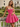 3D Rose Ruched Boned Sheer Mini Ball Gown Prom Dress in Hot Pink