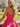 3D Rose Ruched Boned Sheer Mini Ball Gown Prom Dress in Hot Pink
