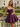 3D Rose Ruched Boned Sheer Mini Ball Gown Prom Dress in Grape