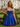 3D Rose Ruched Boned Sheer Mini Ball Gown Prom Dress in Royal Blue