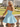 3D Rose Ruched Boned Sheer Mini Ball Gown Prom Dress in Baby Blue
