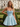 3D Rose Ruched Boned Sheer Mini Ball Gown Prom Dress in Baby Blue