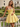 3D Rose Ruched Boned Sheer Mini Ball Gown Prom Dress in Yellow