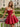 3D Rose Ruched Boned Sheer Mini Ball Gown Prom Dress in Red