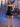 3D Rose Strapless Mini Prom Bridal Gown With Pocket - Navy Blue