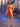 3D Rose Strapless Mini Prom Bridal Gown With Pocket - Orange