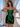 Boned Strapless Satin Bridal Mini Prom Dress With Bows - Emerald Green