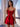Cut Waist Boned Mini Ball Gown Prom Dress - Red