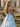 Pearls Like Corset Pleated Long A-Line Prom Dress in Blue Floral