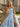 Pearls Like Corset Pleated Long A-Line Prom Dress in Blue Floral
