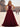 Bow Front Pearls Like Corset Lace Up Long A-Line Satin Prom Dress - Burgundy