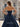 Hot Fix Crystal Corset A-Line Lace Up Long Prom Dress With Slit - Navy Blue