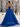 Hot Fix Crystal Corset A-Line Lace Up Long Prom Dress With Slit - Royal Blue