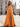 Ruched Bust Pleated Bodice A-Line Lace Up Long Prom Dress With Slit - Orange