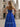 Ruched Bust Pleated Bodice A-Line Lace Up Long Prom Dress With Slit - Royal Blue