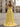 Ruched Bust Pleated Bodice A-Line Lace Up Long Prom Dress With Slit - Yellow