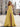 Ruched Bust Pleated Bodice A-Line Lace Up Long Prom Dress With Slit - Yellow